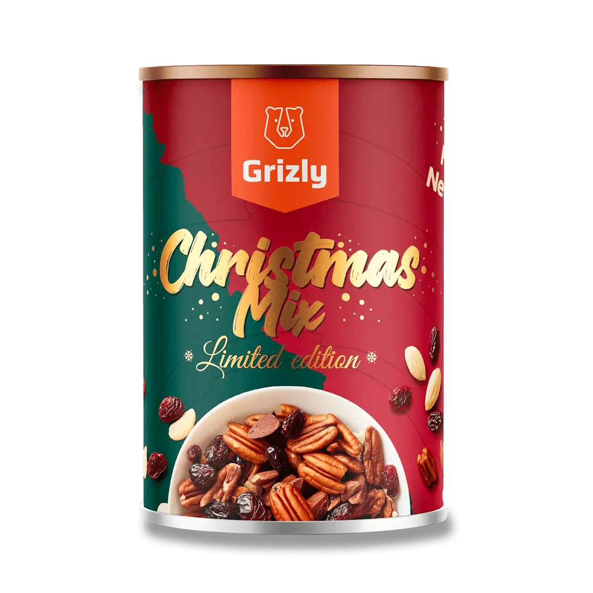Grizly Vánoční Mix - směs ořechů a sušeného ovoce, 400 g