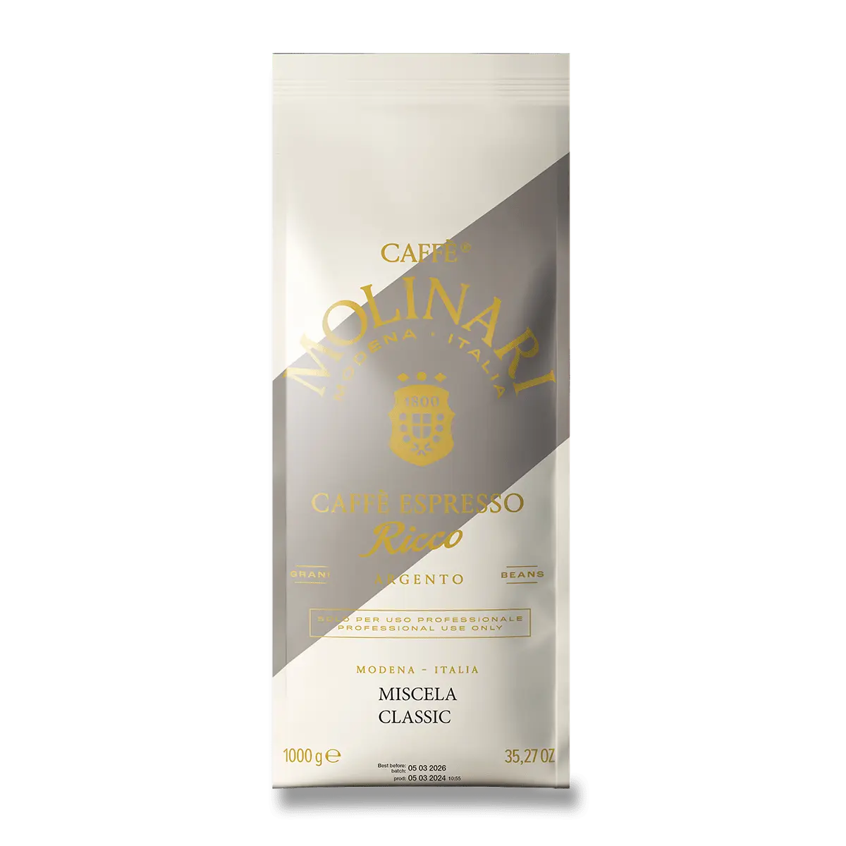 Caffe Molinari Espresso Ricco - zrnková káva - 1000 g
