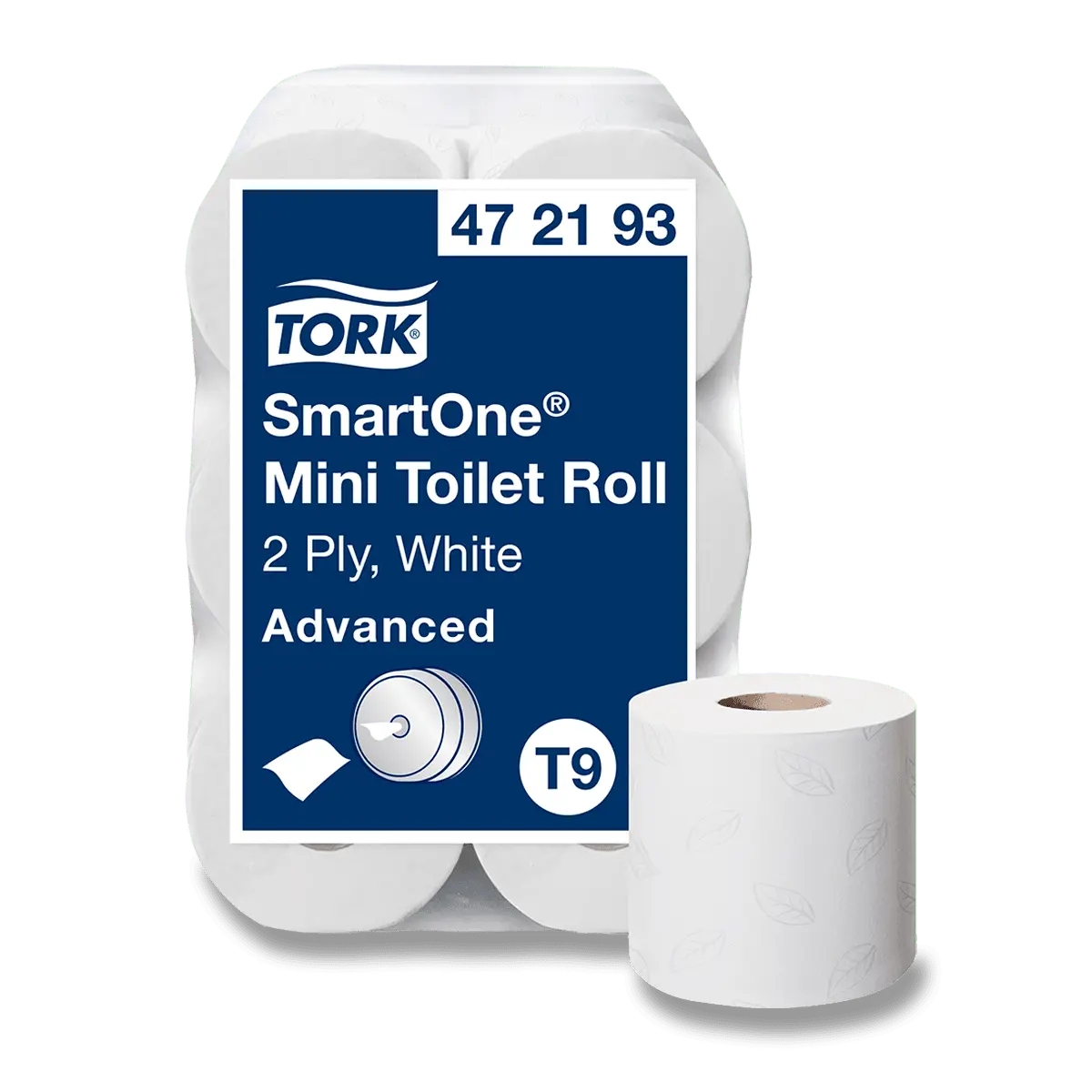 Tork SmartOne Mini T9 - toaletní papír - 2vrstvý, 620 útržků, návin 111 m, 12 ks