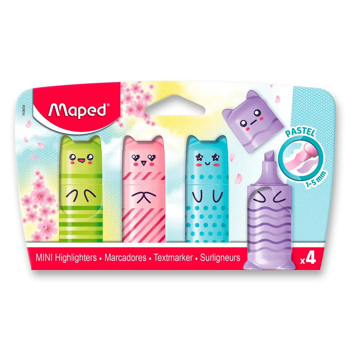 Maped Pastel mini - zvýrazňovač - sada 4 barev