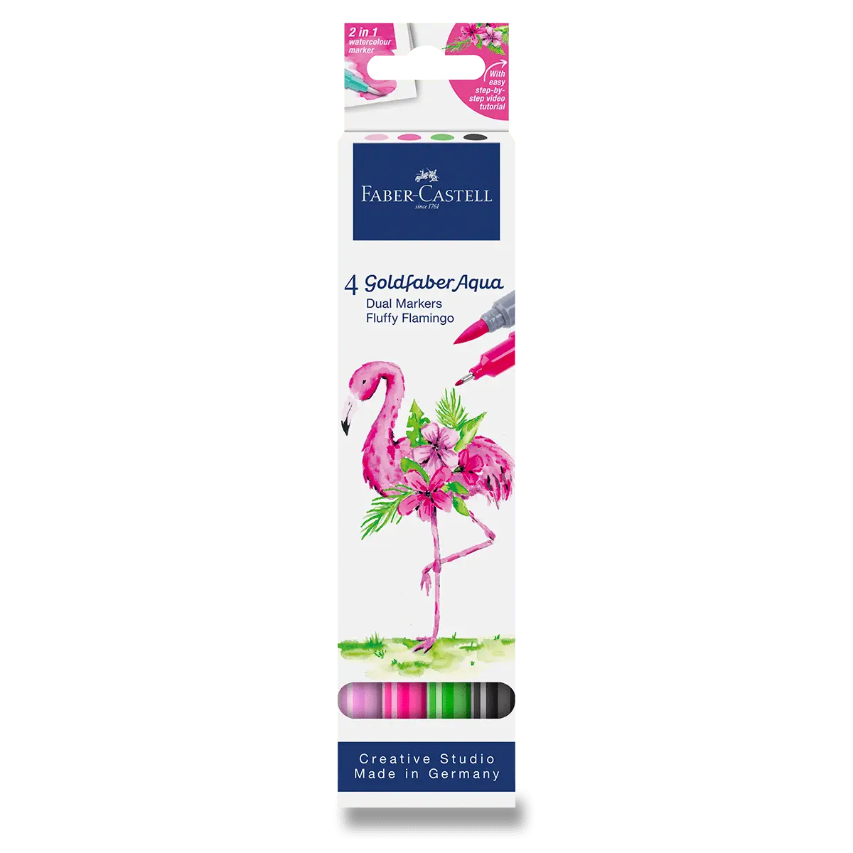 Faber-Castell Goldfaber Aqua Dual Marker Fluffy Flamingo - popisovač - 4 ks