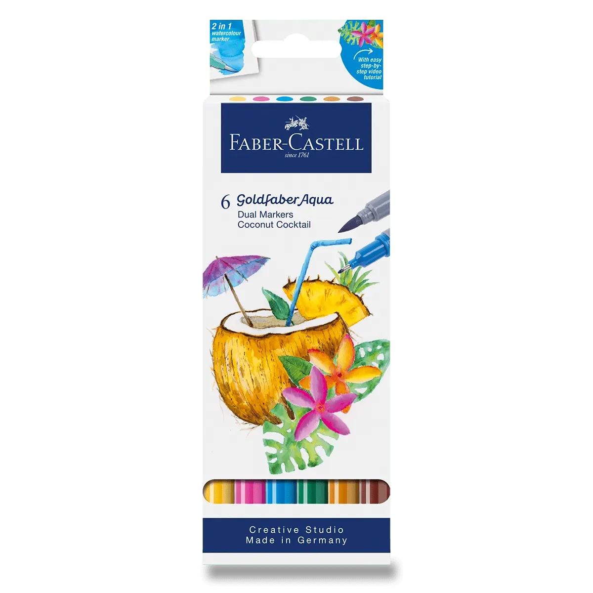 Faber-Castell Goldfaber Aqua Dual Marker Coconut Cocktail - popisovač - 6 ks
