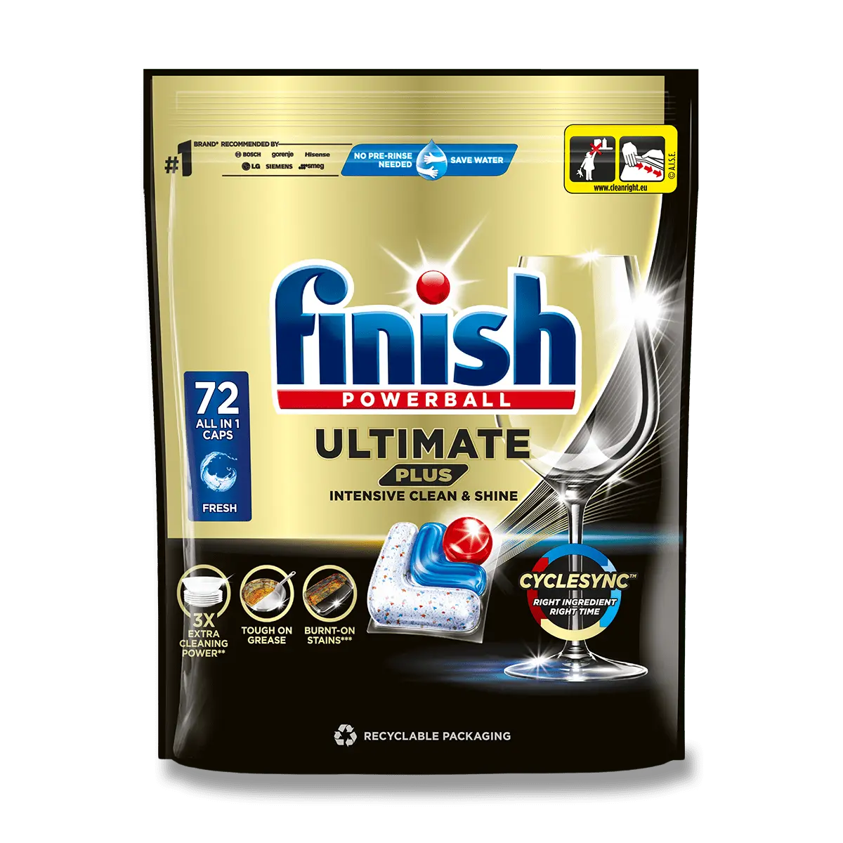 Finish Ultimate Plus - kapsle do myčky - 72 kapslí