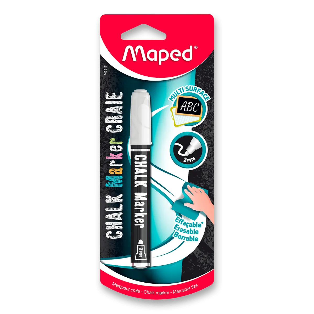 Maped - křídový vícepovrchový popisovač - bílý