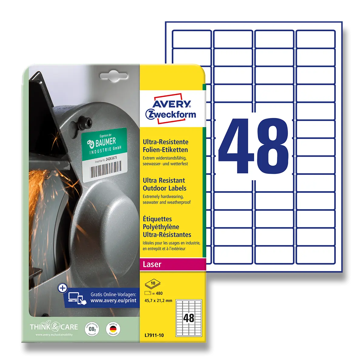 Avery Zweckform - ultra odolné etikety - 45,7 × 21,2 mm, 480 etiket