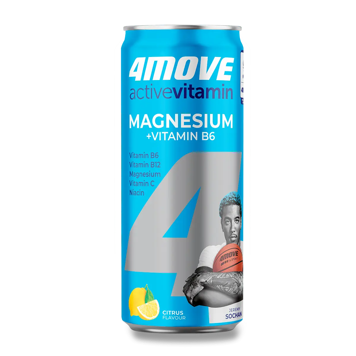 4Move Active Vitamin Magnesium - sycený nápoj - plech, 330 ml