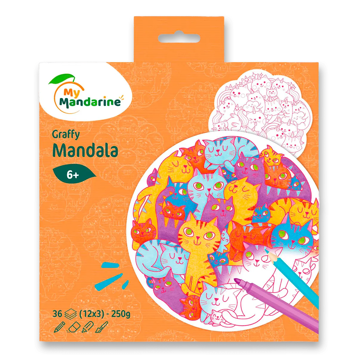 My Mandarine Graffy Mandala - omalovánky - Kočičky