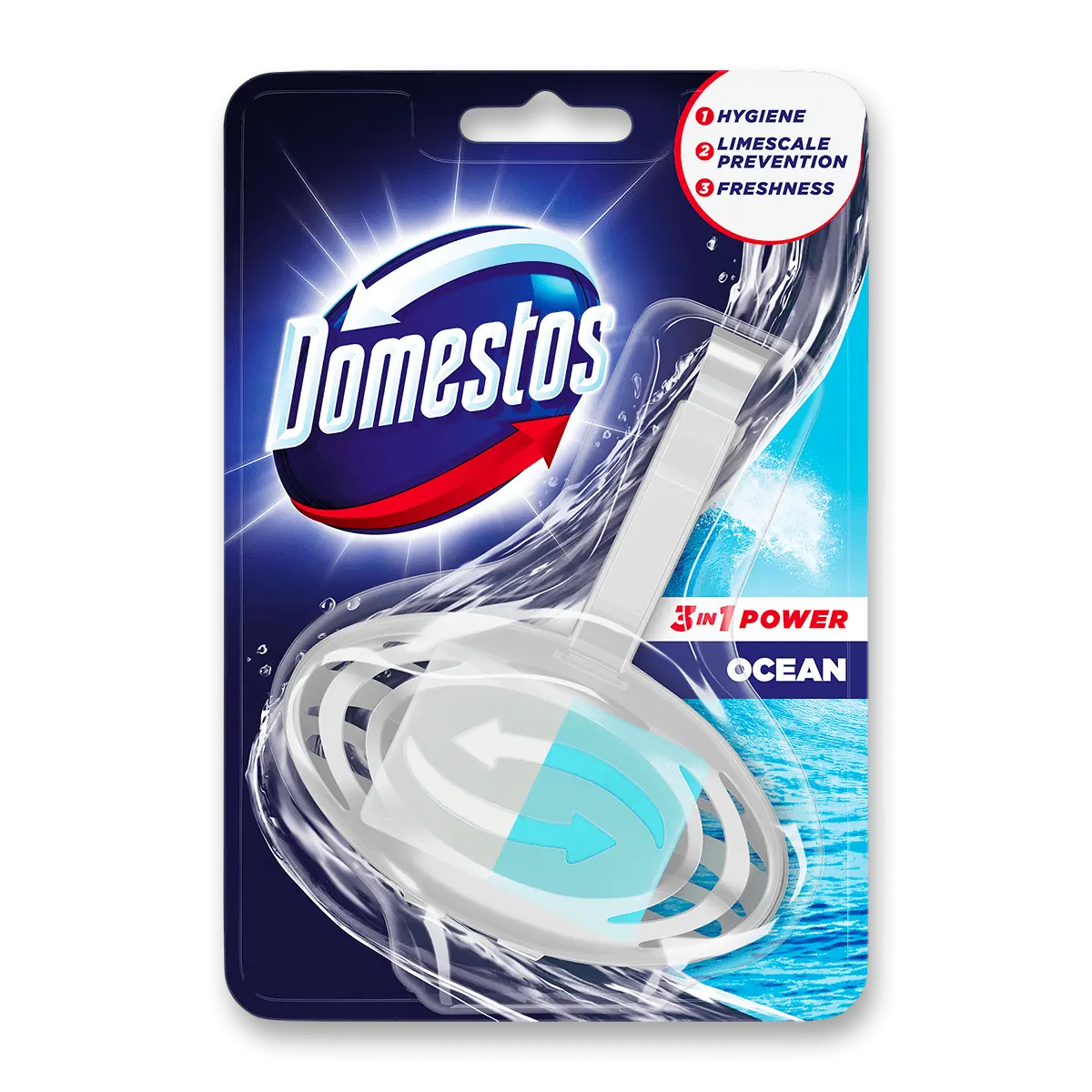 WC blok Domestos 3v1 - oceán, 35g