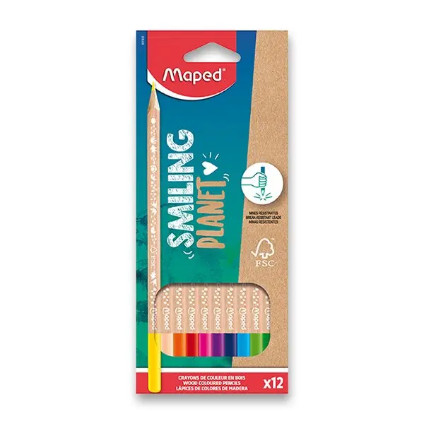 Maped Smiling Planet - pastelky - 12 barev