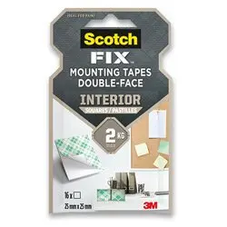 3M Scotch FIX - montážní čtverečky - 25 x 25 mm, 16 ks