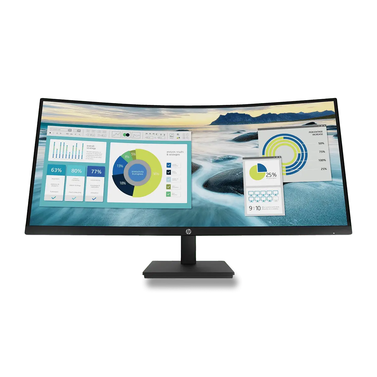 HP P34hc G4 WQHD USB-C - prohnutý monitor