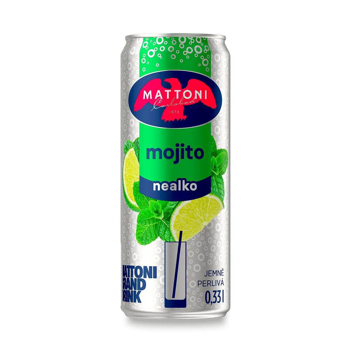 Mattoni Mojito - nealkoholický koktejl - 4 x 0,33 l