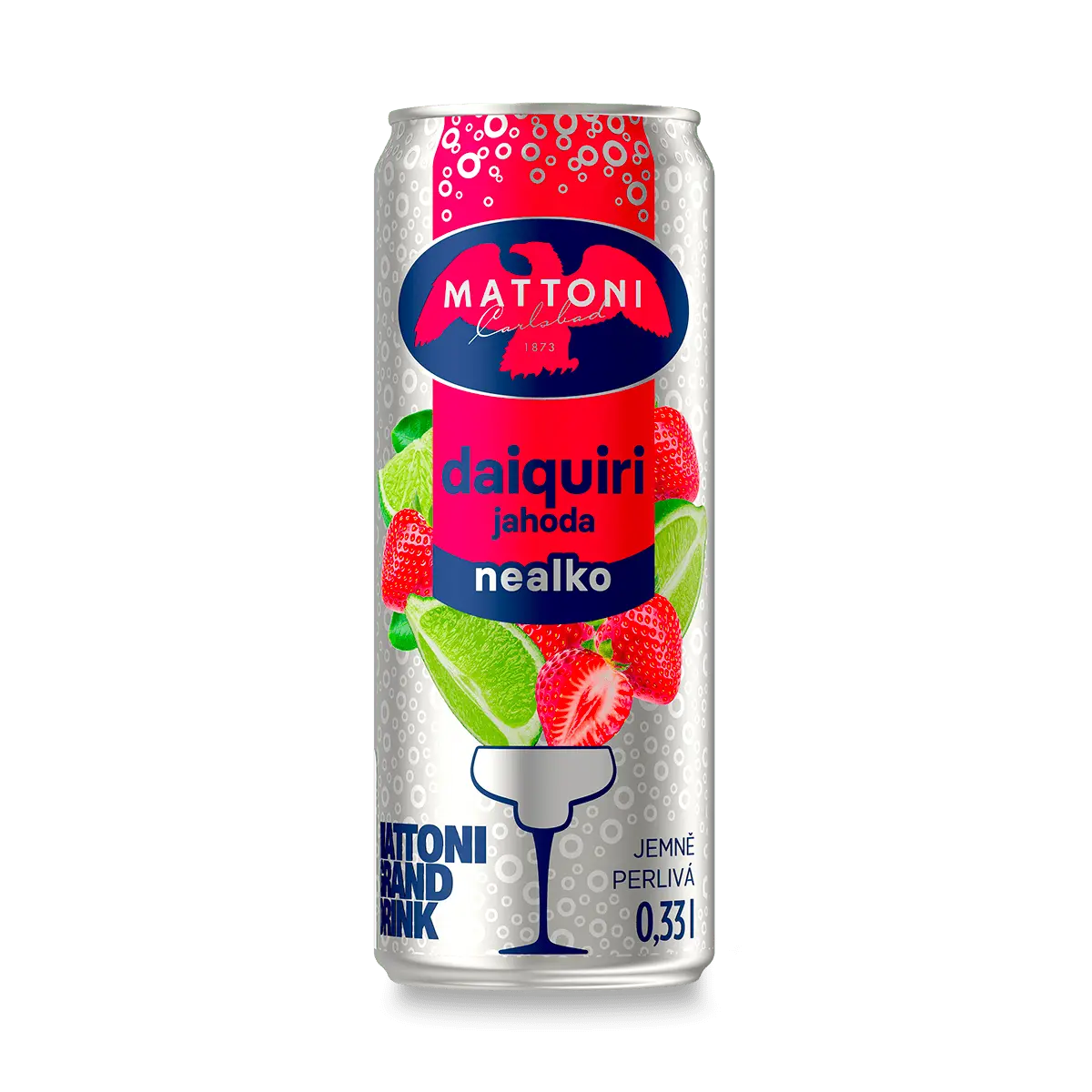 Mattoni Daiquiri jahoda - nealkoholický koktejl - 4 x 0,33 l