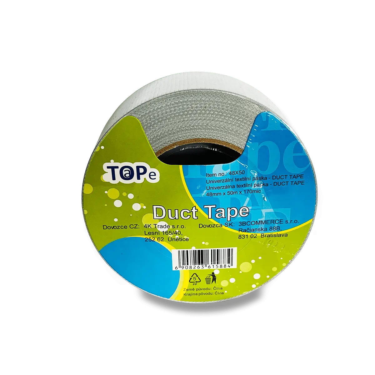 DUCT TAPE – univerzální textilní páska - 48 mm x 50 m, stříbrná