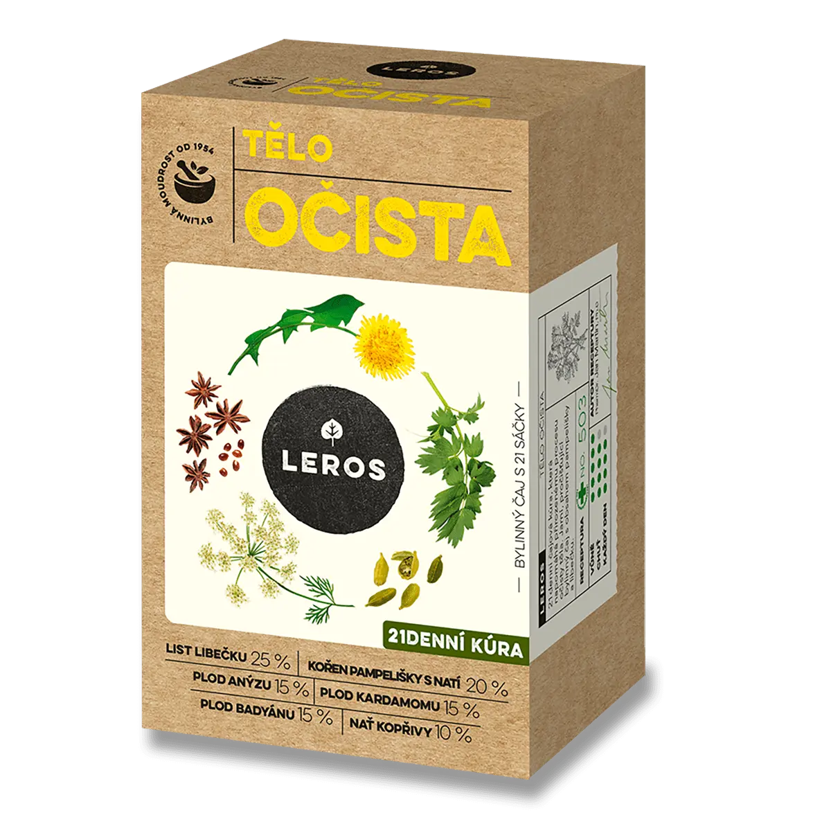 LEROS tělo očista bylinný čaj 21x1.8g