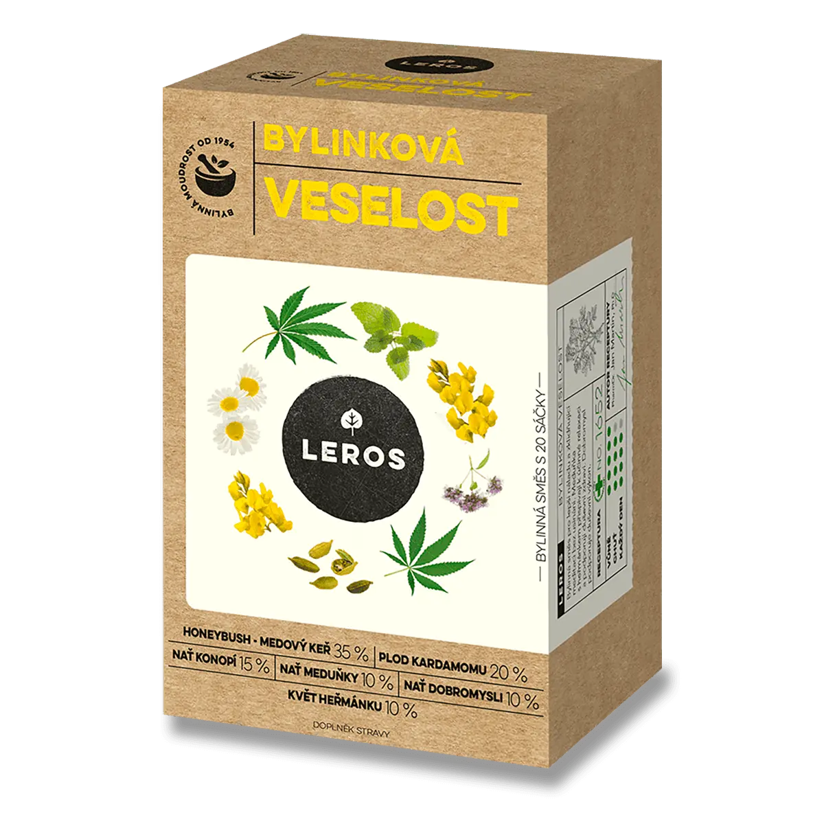 Bylinný čaj Leros - veselost, 20x 1,8 g