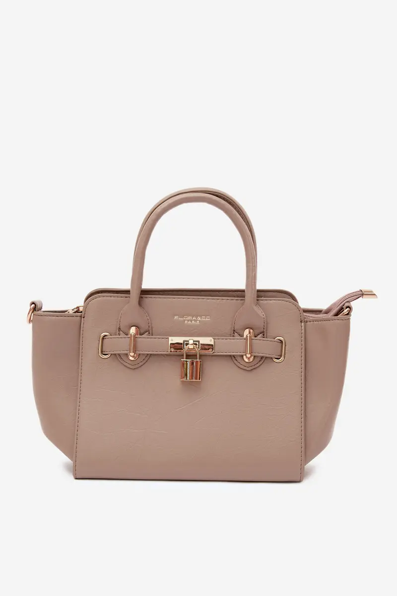 Flora&Co Béžová box kabelka ze syntetické kůže
