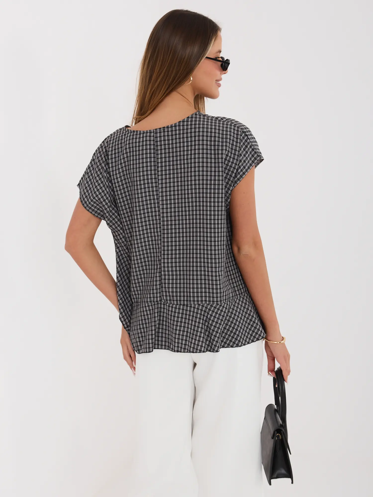 Černá oversize halenka s krátkým rukávem