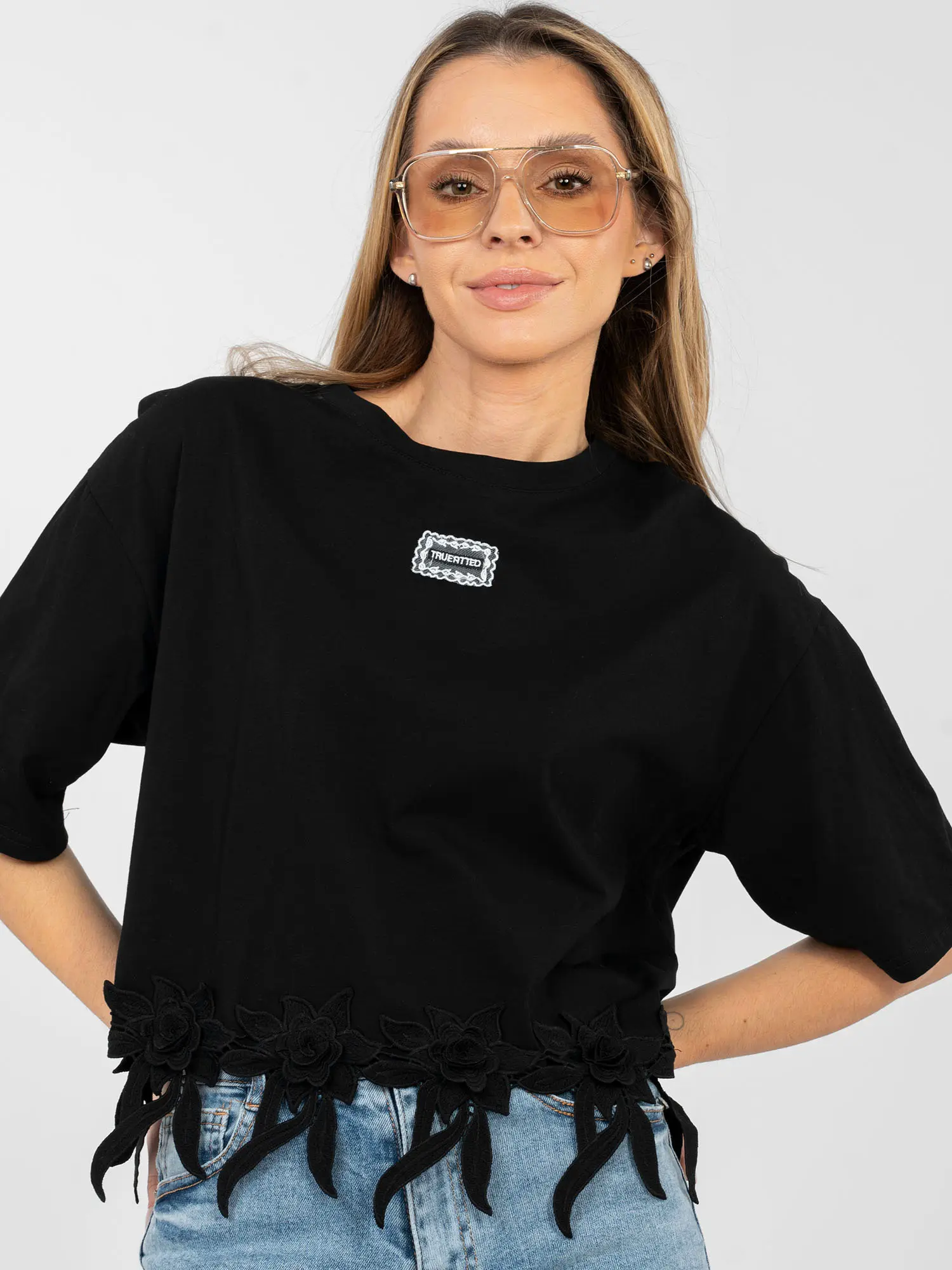 Černá halenka s krátkým rukávem