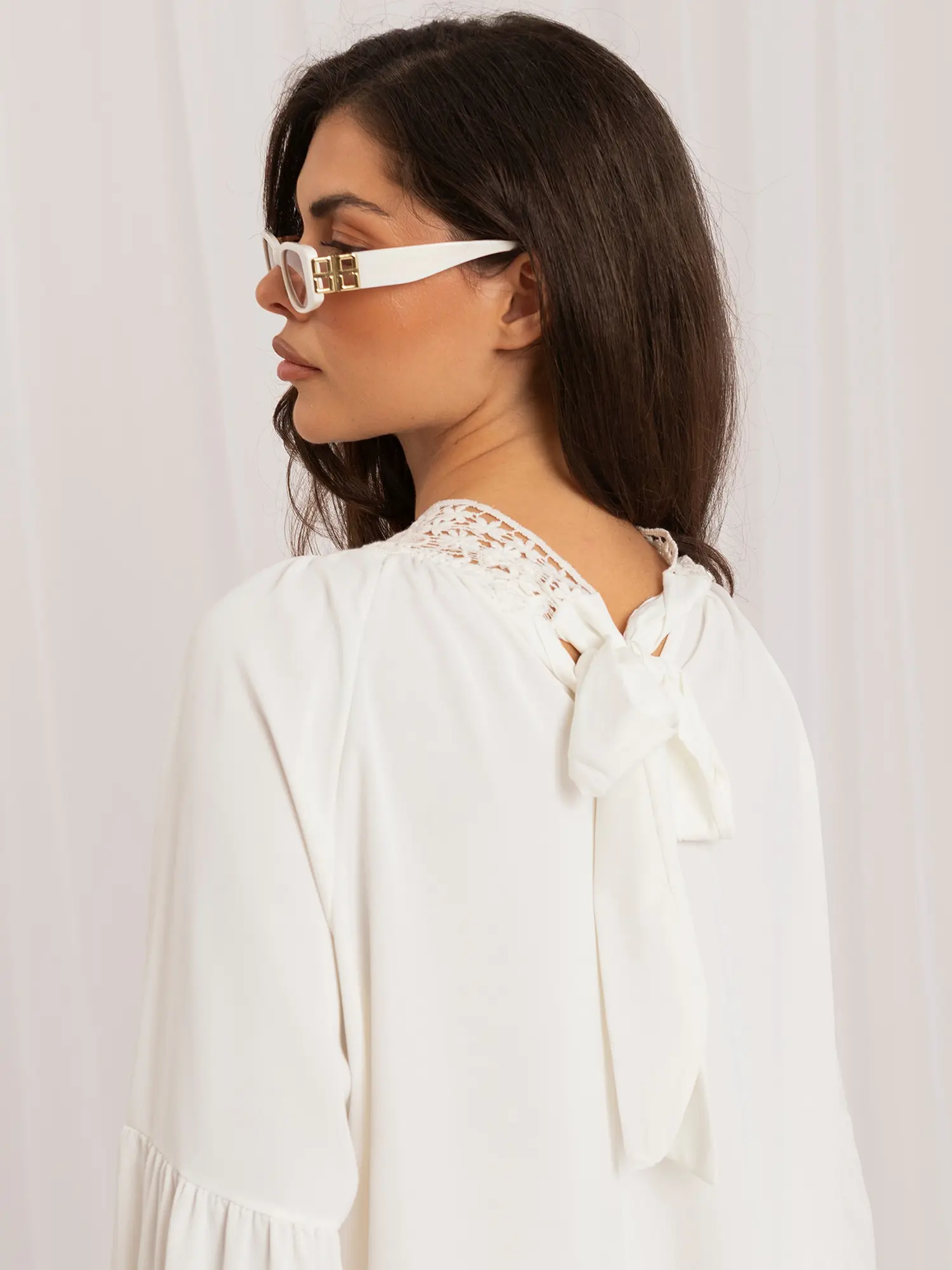 Elegantní halenka s bufanými rukávy, ecru