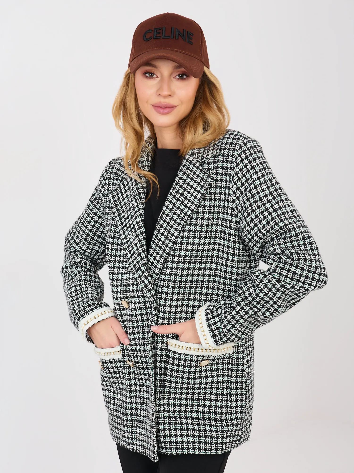 Dámský kostkovaný blazer
