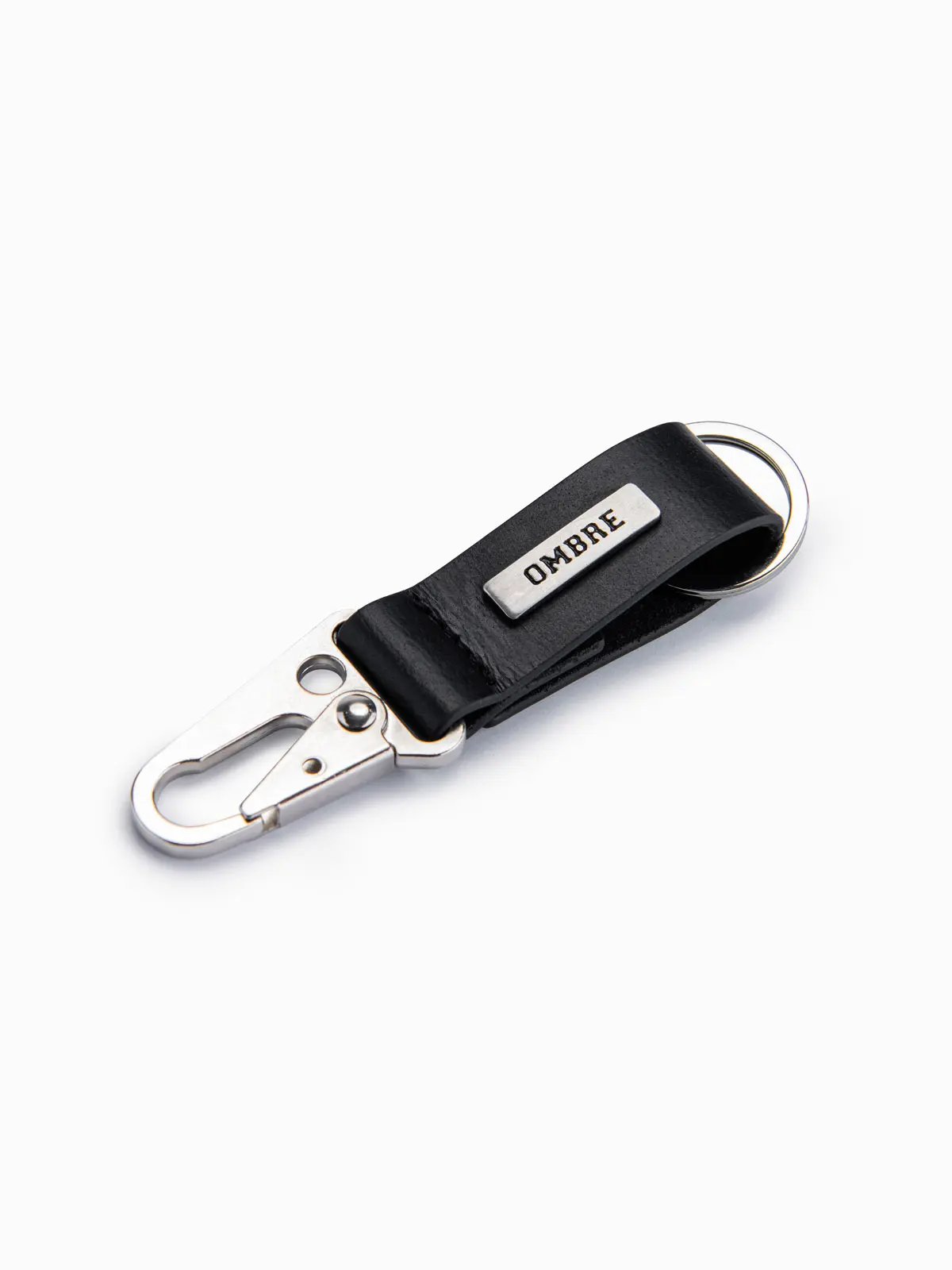 Ombre Men's key ring with snap hook - black
