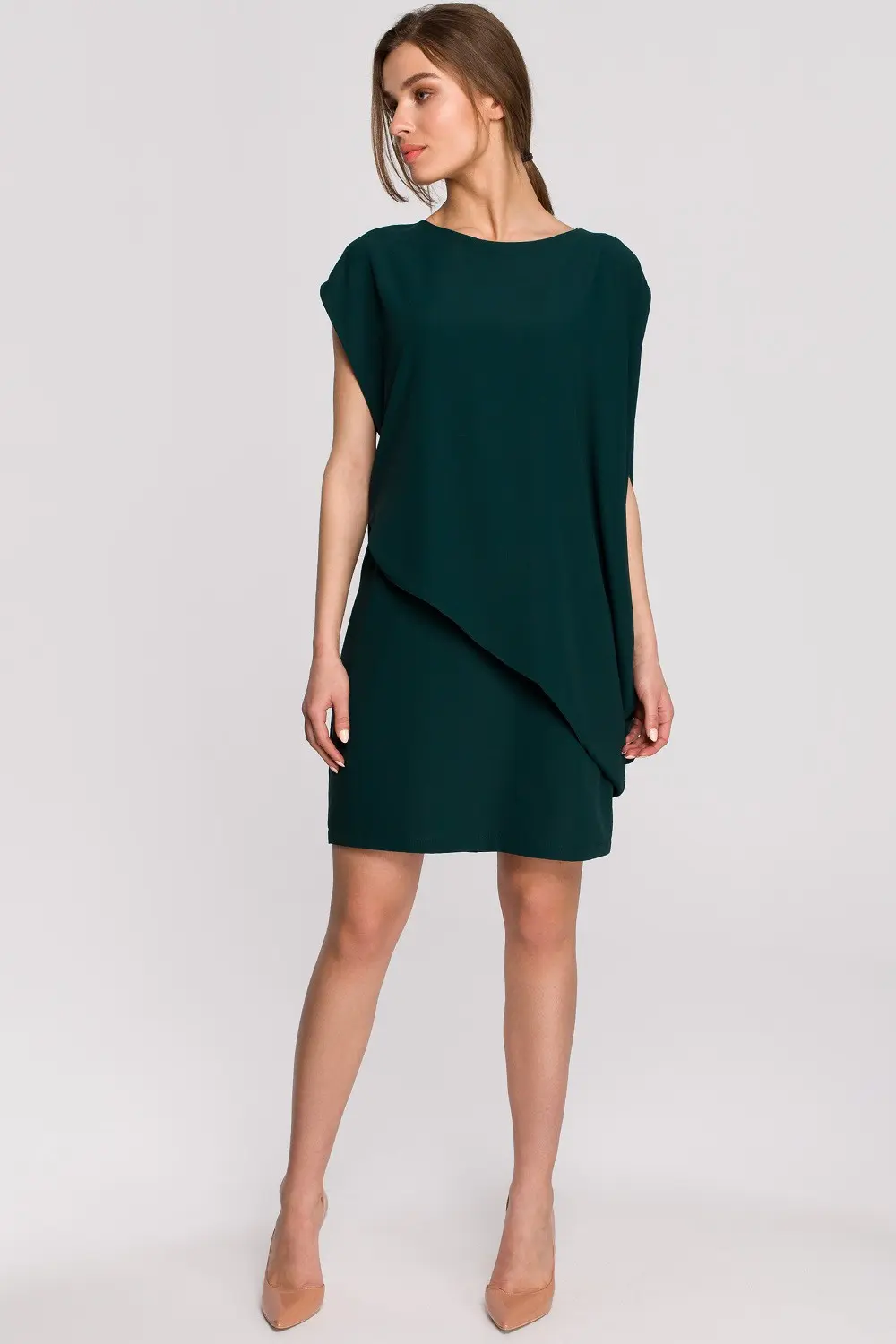 Vrstvené šaty S262 zelené - Stylove M
