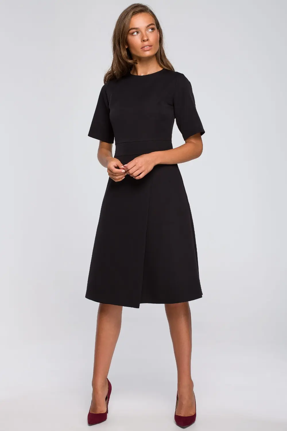 Stylove Woman's Wrap front dress - black