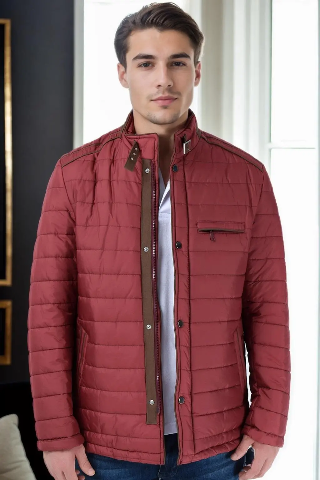 Dewberry Slim Fit prošívaný kabát