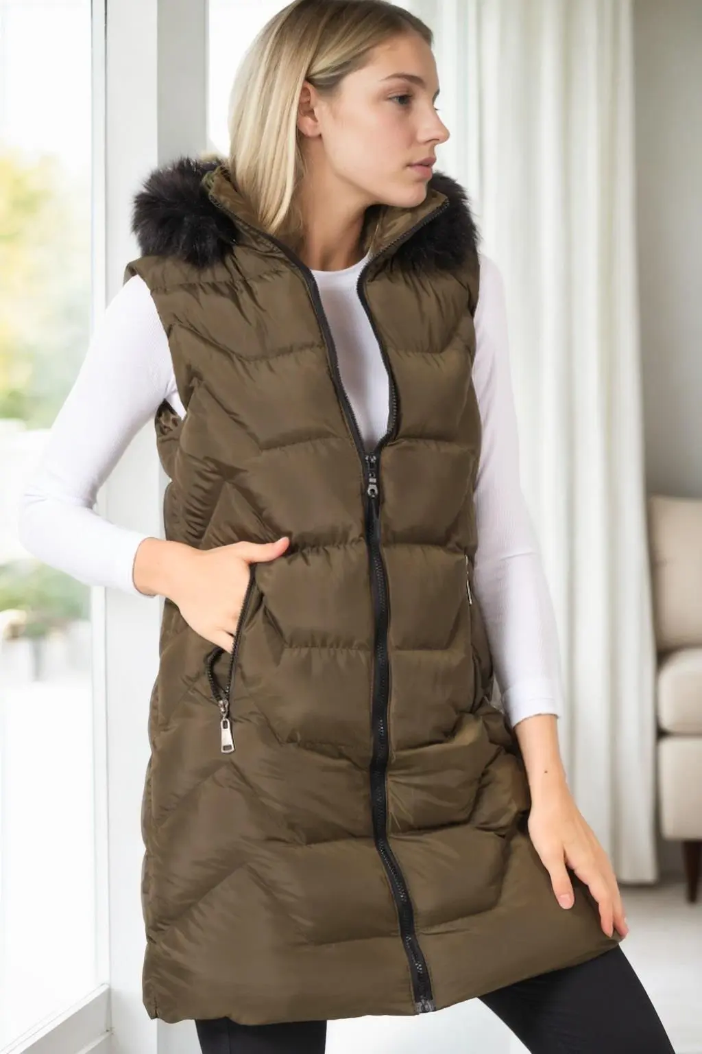Dámská vesta Dewberry khaki