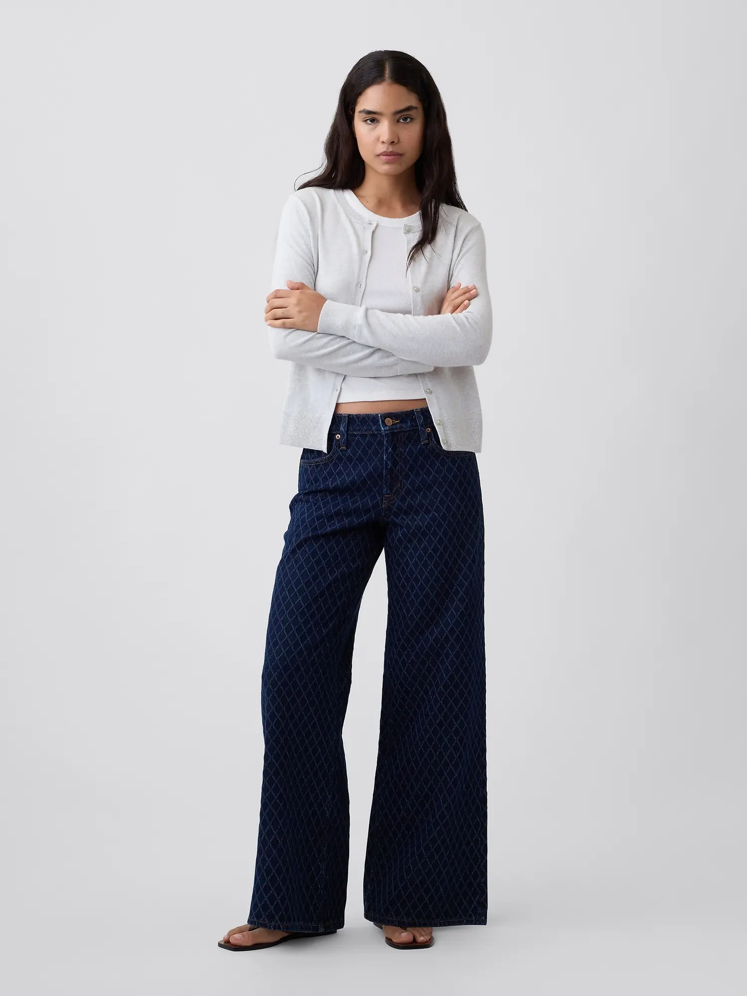 GAP Džíny Wide-Leg s diamantovým potiskem