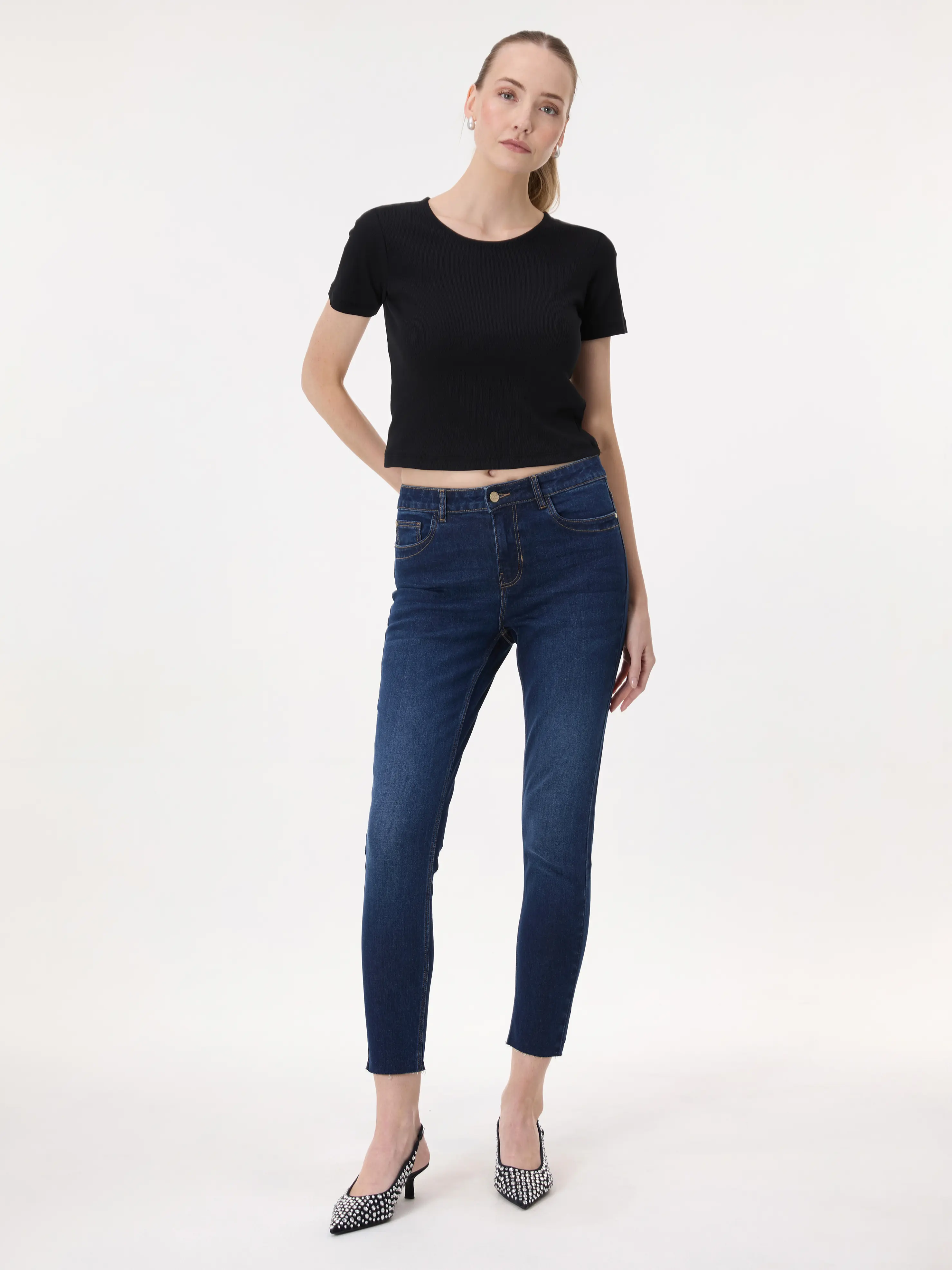 Námořnické modré skinny džíny ORSAY