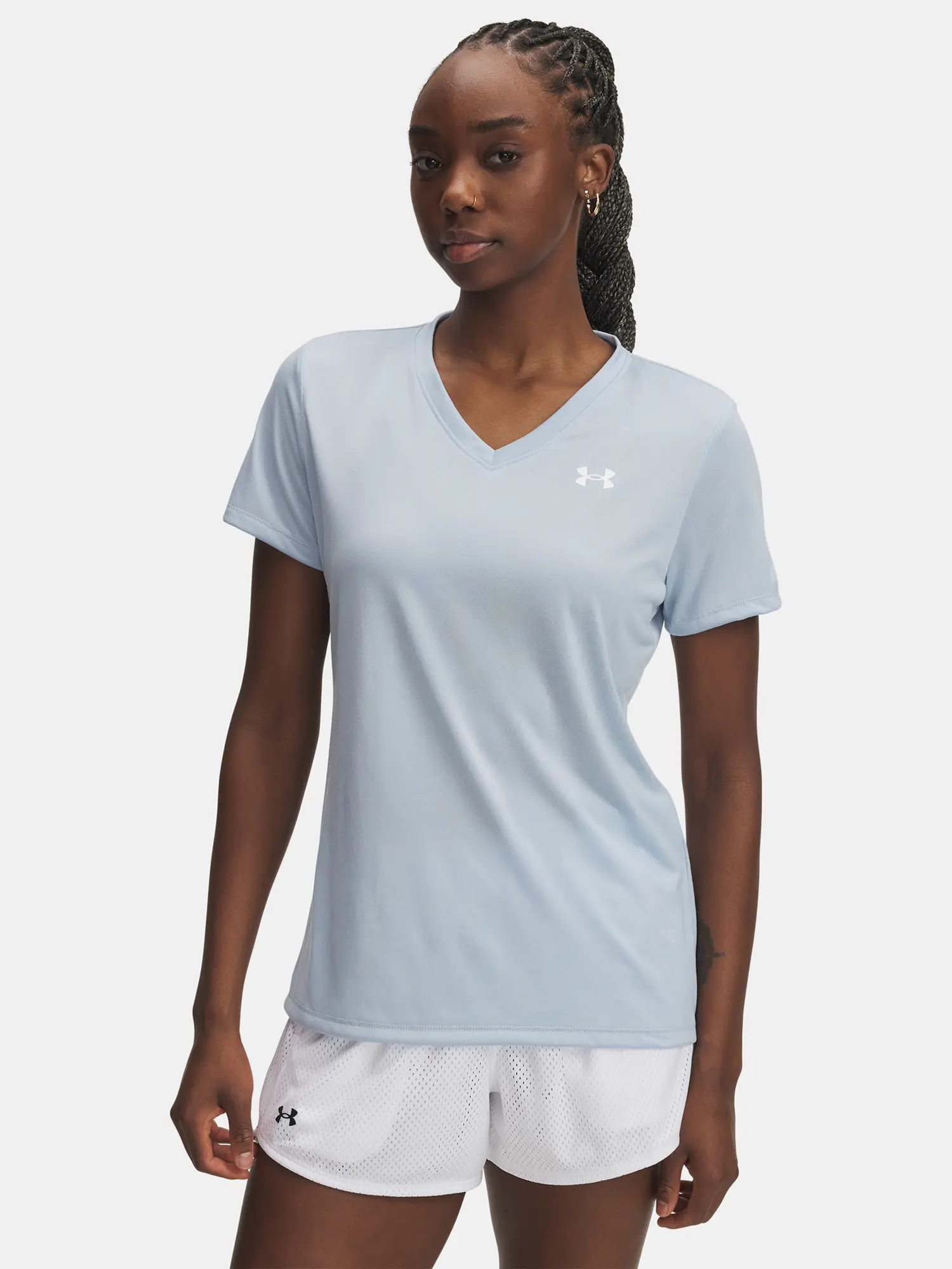 Dámské tričko Under Armour Tech SSV- Solid-BLU - Dámské