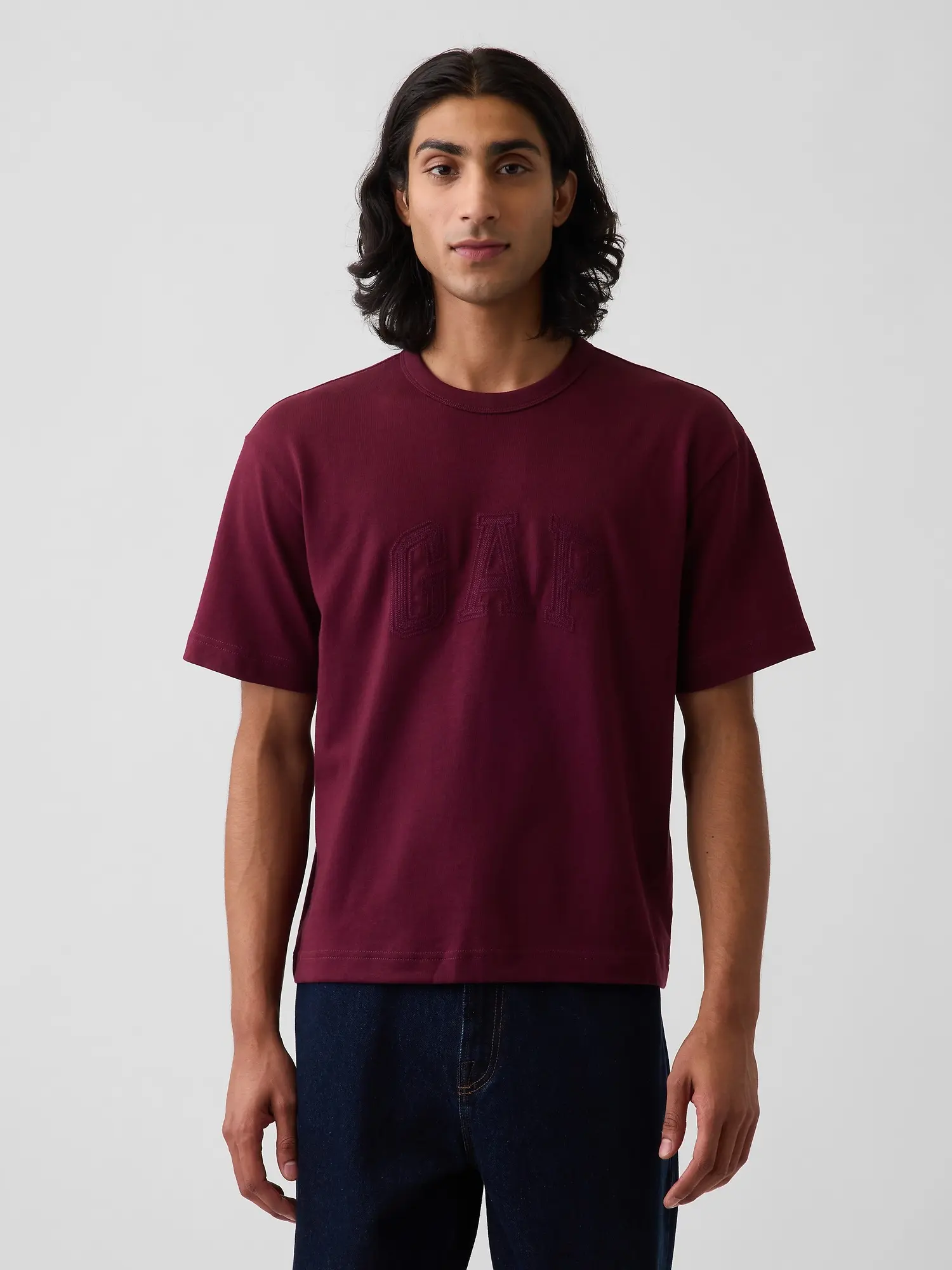GAP Pánské Crop Triko Heavyweight s Logom