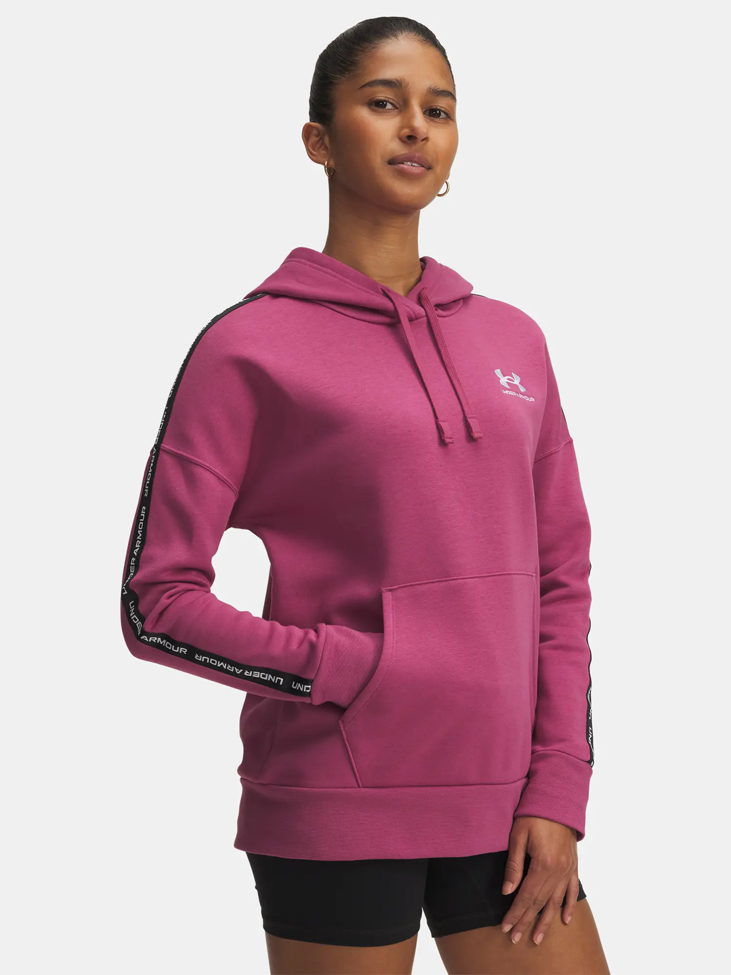 Dámská mikina Under Armour Icon Fleece Taped Hdy-RED - Dámské