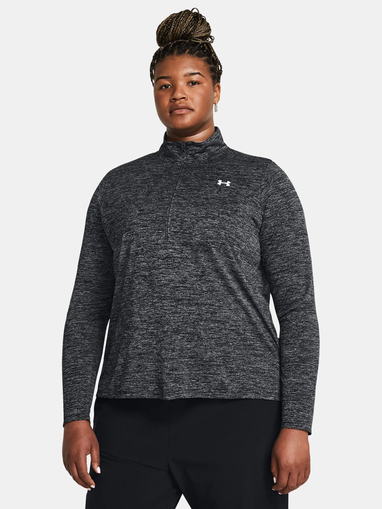 Dámské tričko Under Armour Tech 1/2 Zip - Twist&-BLK - Dámské