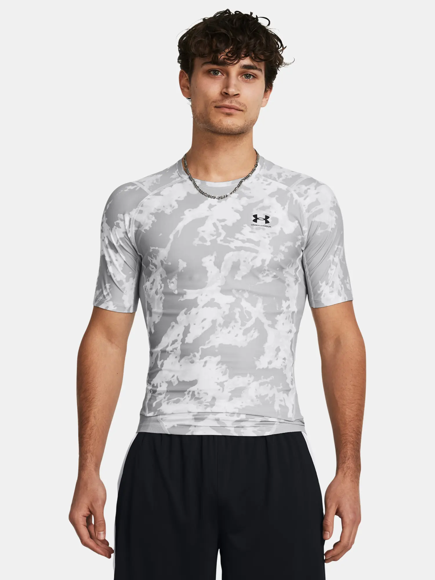 Under Armour Tričko UA HG IsoChill Prtd SS-GRY - Pánské