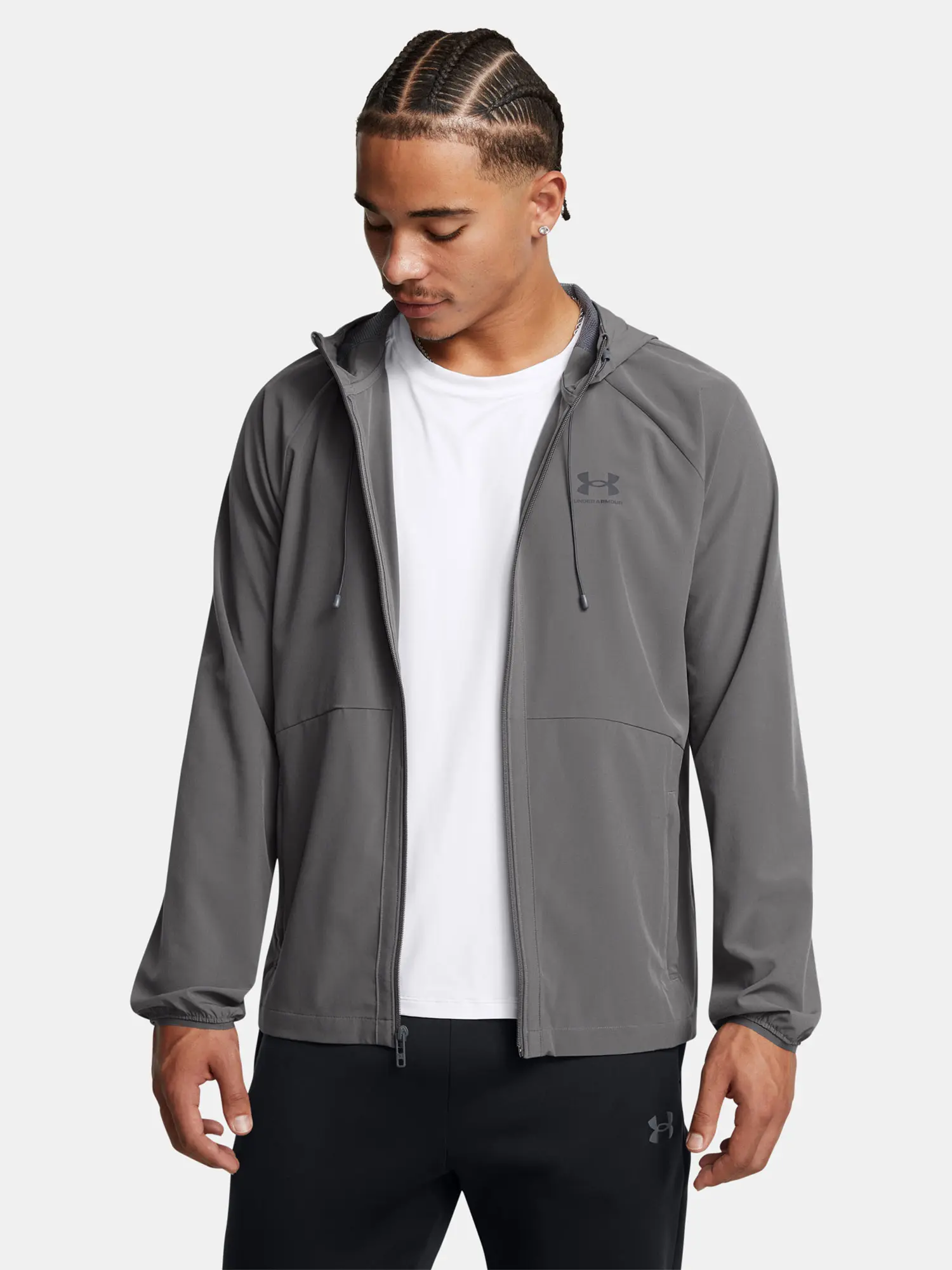 Pánská bunda Under Armour UA Stretch Wvn WindbreakerEU-GRY - Pánské