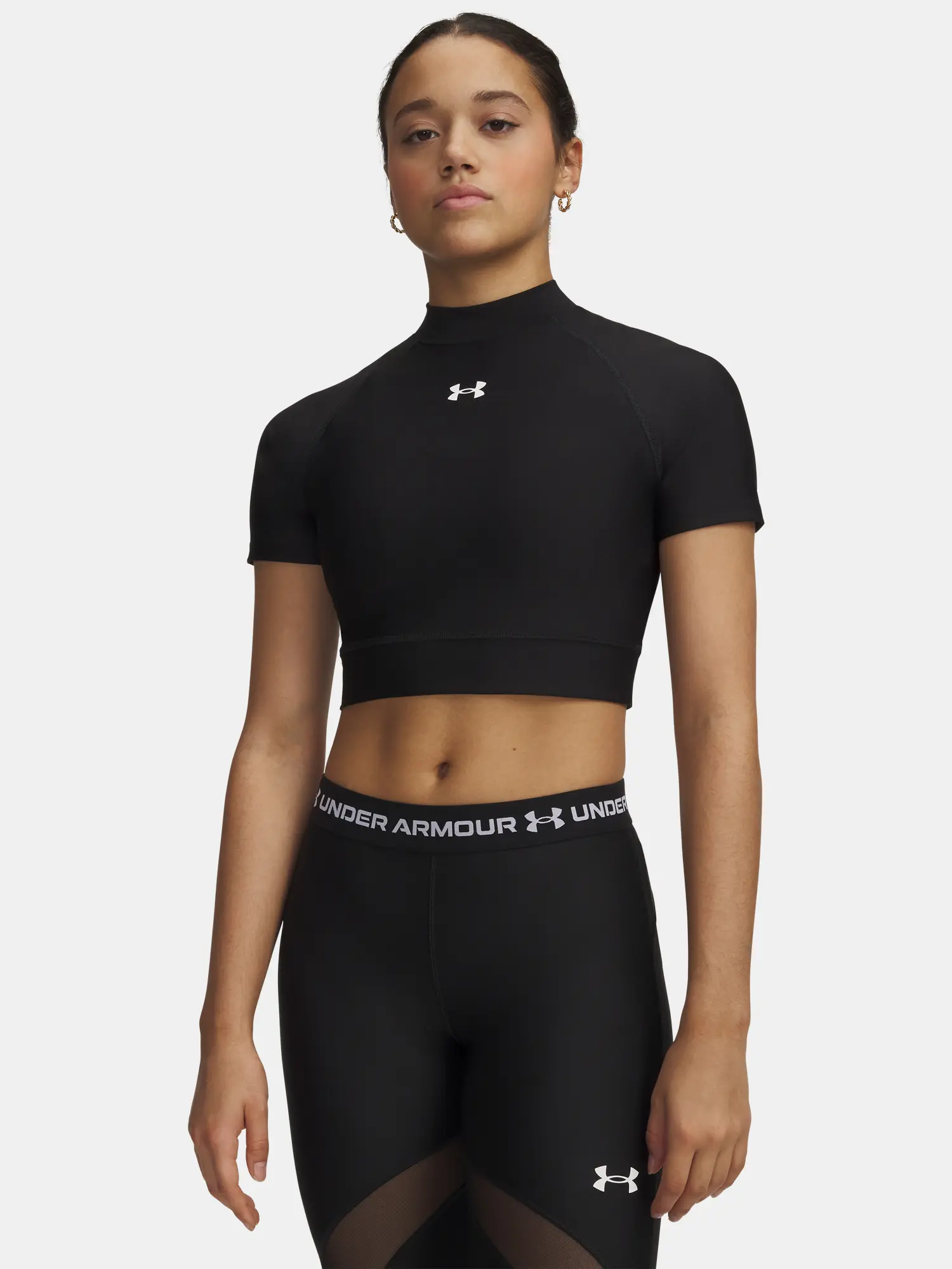 Under Armour HeatGear Crop Mock SS triko