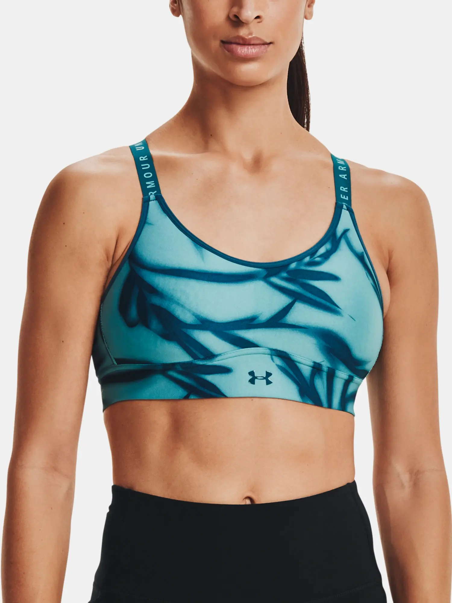 Podprsenka Under Armour UA Infinity Mid Printed Bra-BLU - Dámské