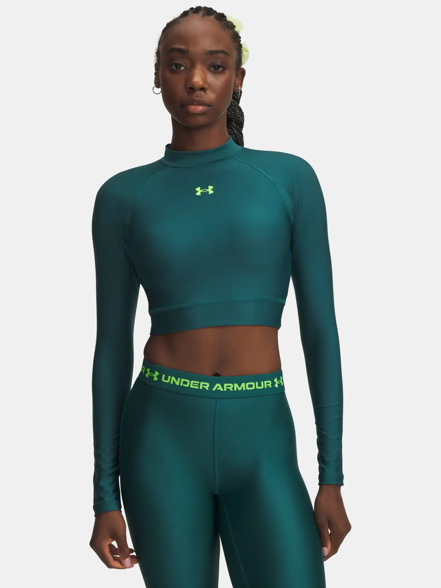 Under Armour HeatGear Crop Mock LS triko