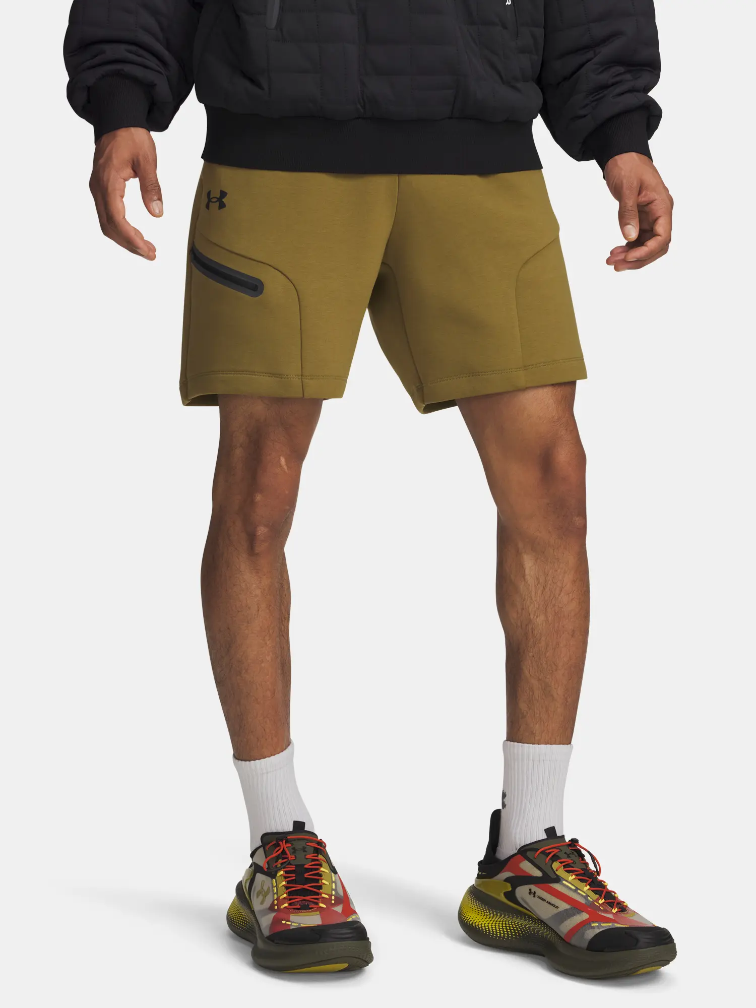 Pánské kraťasy Under Armour UA Unstoppable Flc Shorts-GRN - Pánské