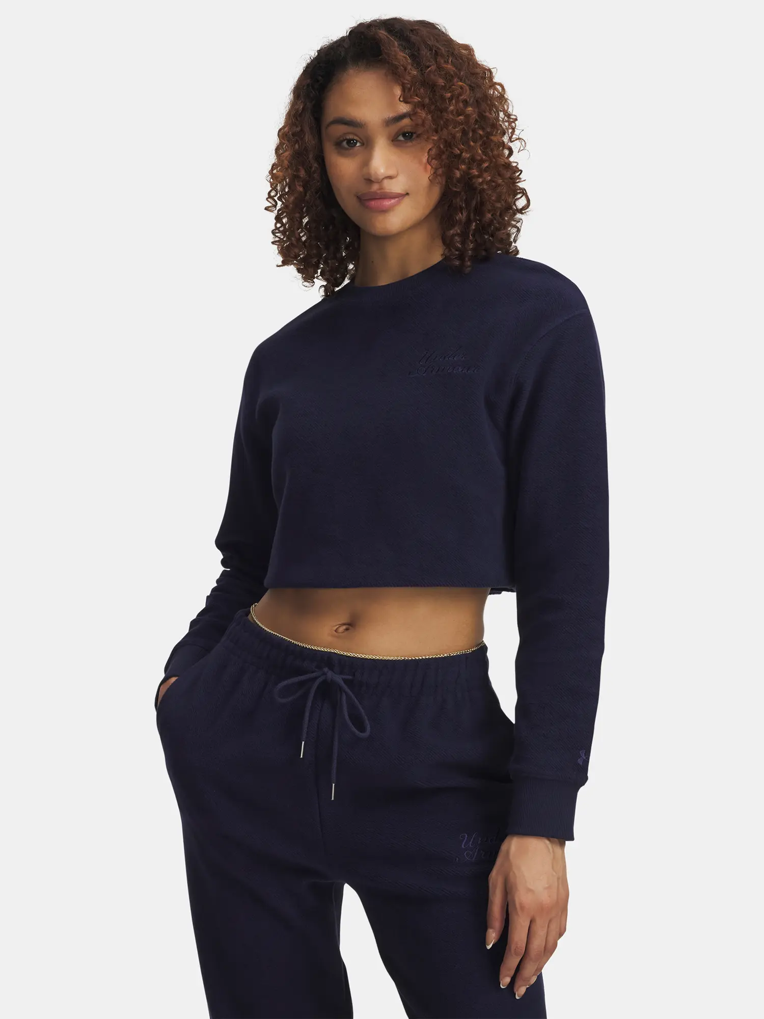 Dámská mikina Under Armour Icon Terry Varsity Crew-BLU - Dámské