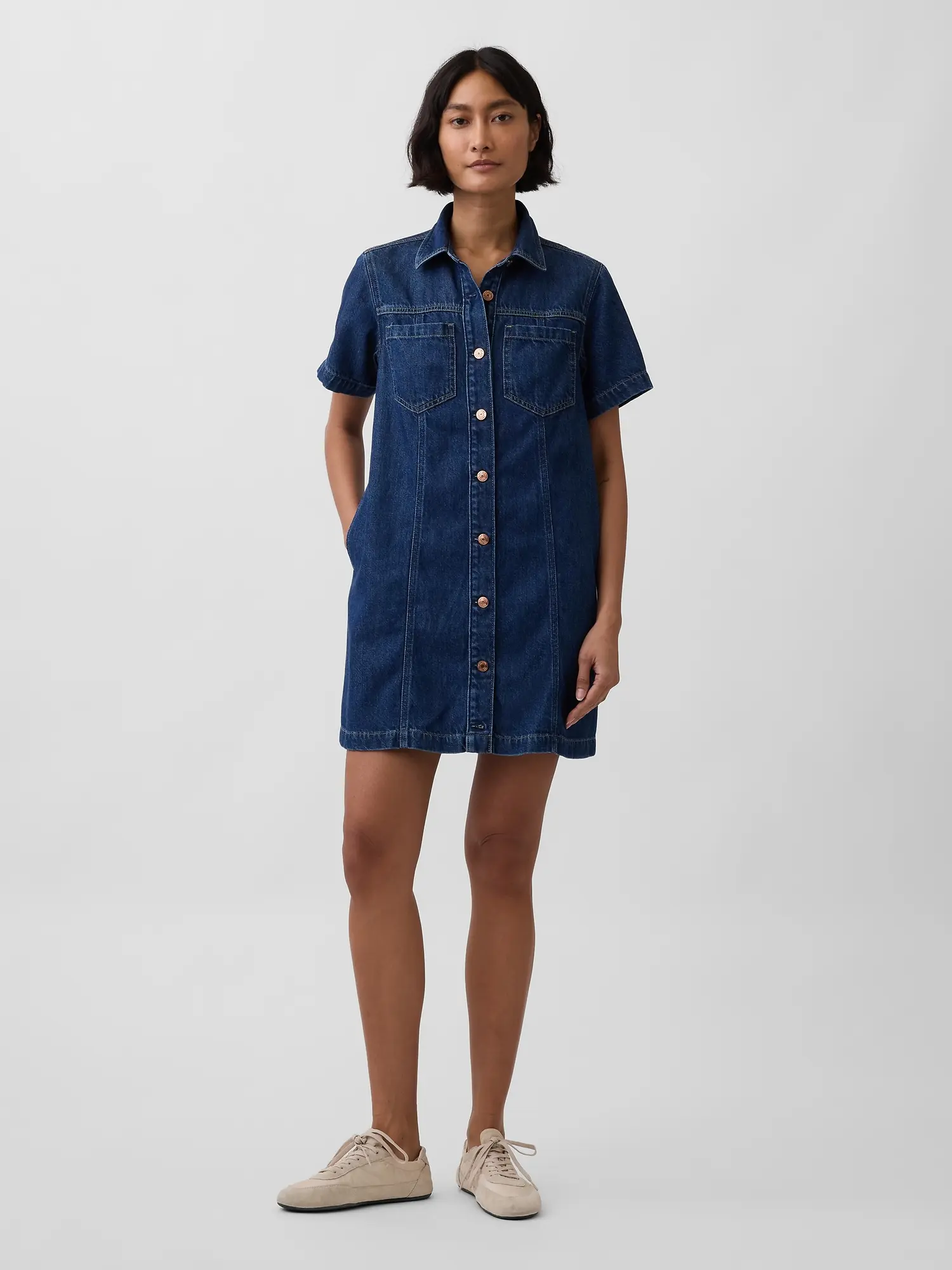 GAP džínové mini šaty UltraSoft