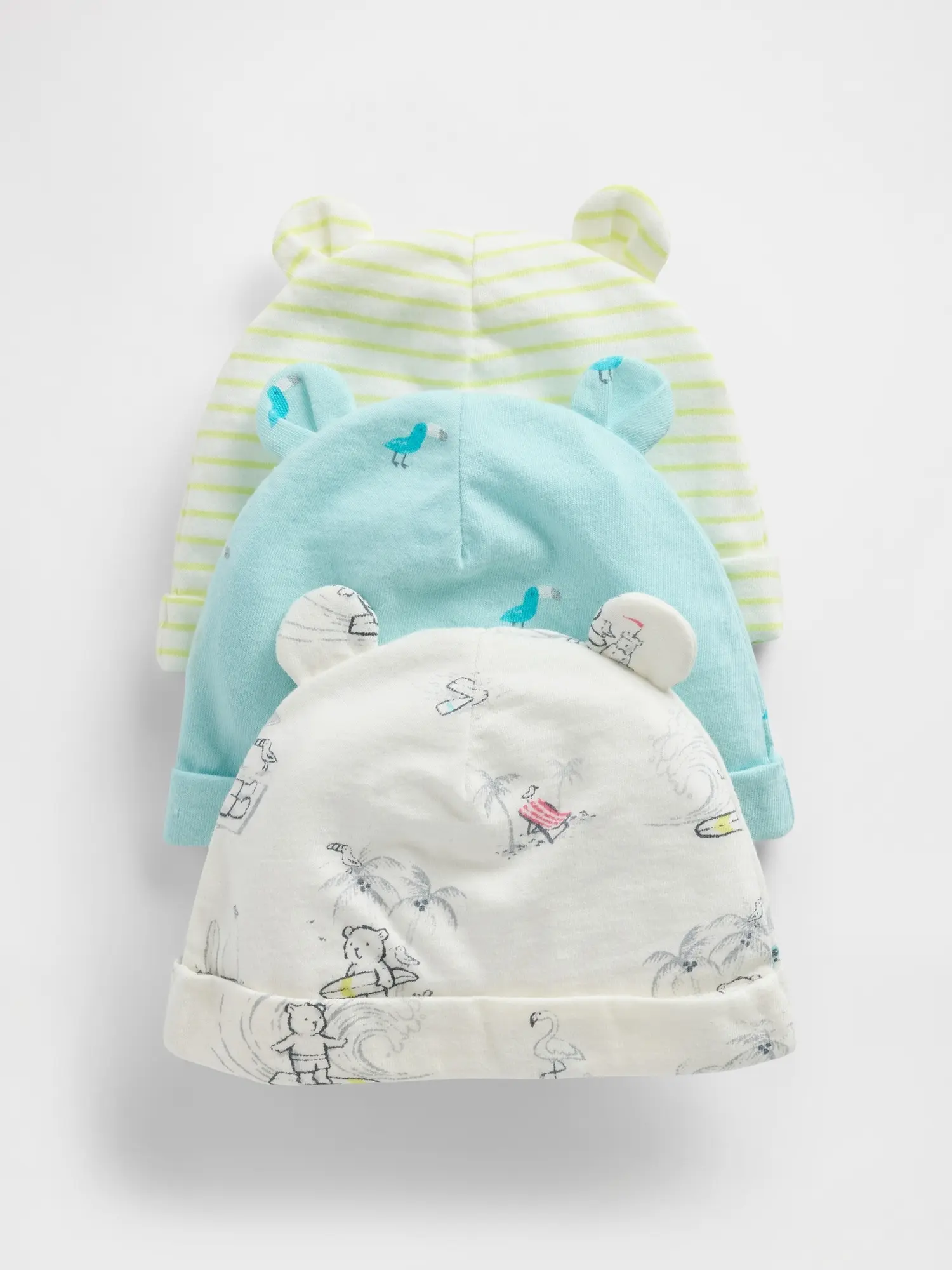 GAP Baby bavlněná čepice, 3ks - Kluci