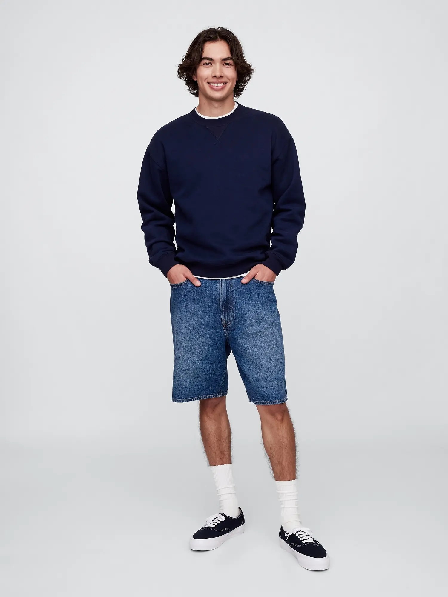 GAP Džínové kraťasy Loose SuperSoft - Pánské