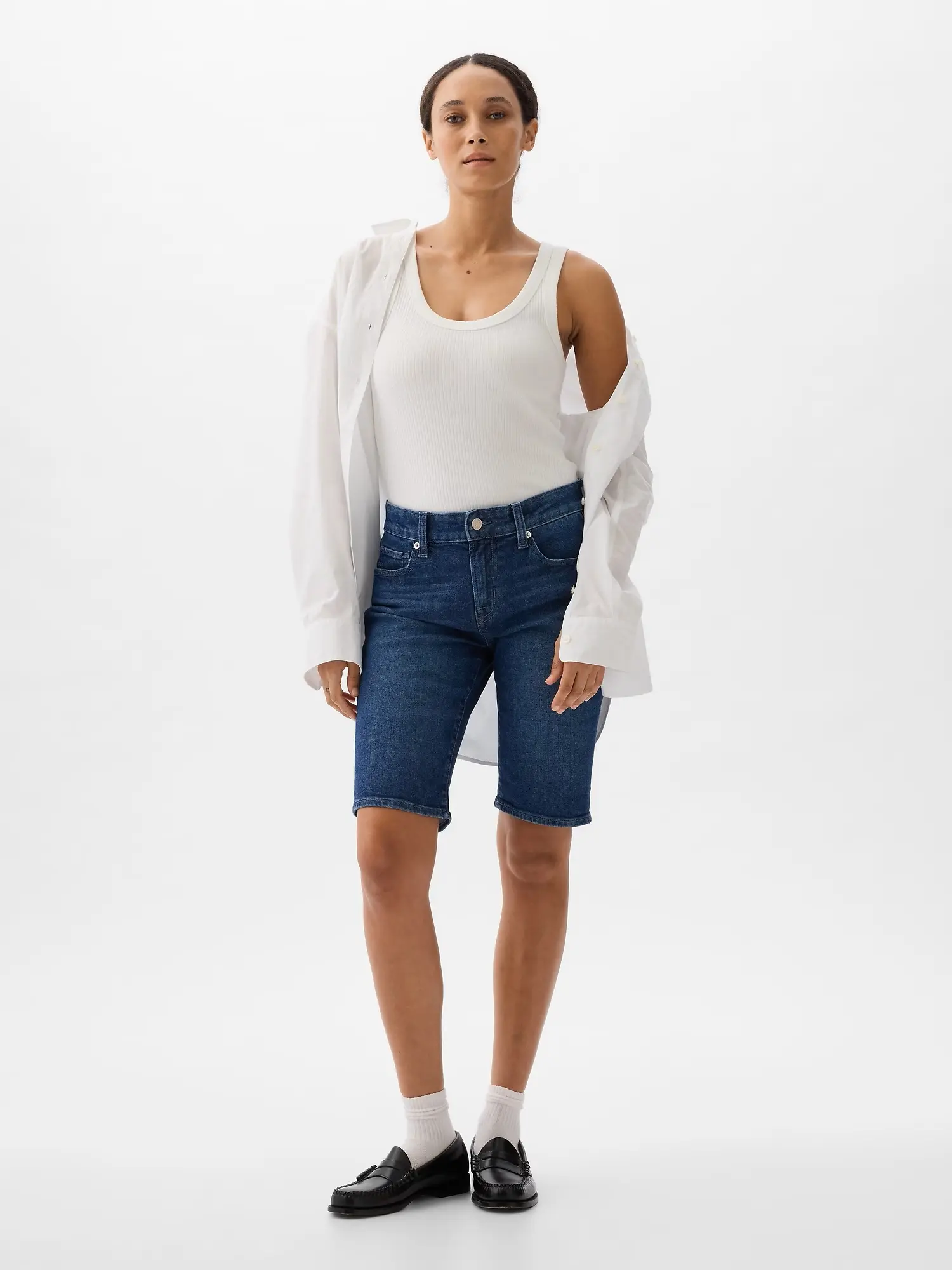 GAP Džínové kraťasy mid rise - Dámské