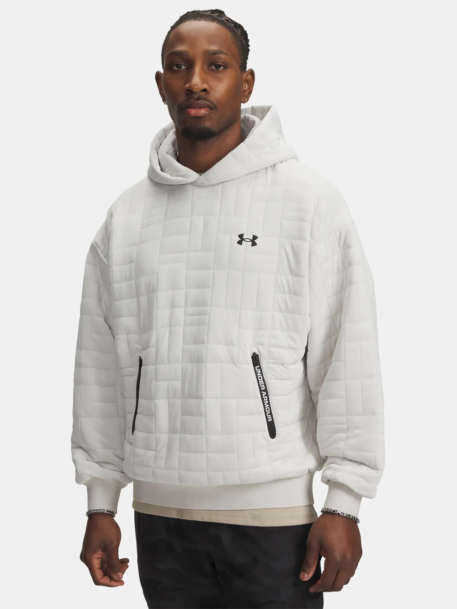 Pánská mikina Under Armour UA Unstoppable Flc Txtr Hdy-WHT - Pánské