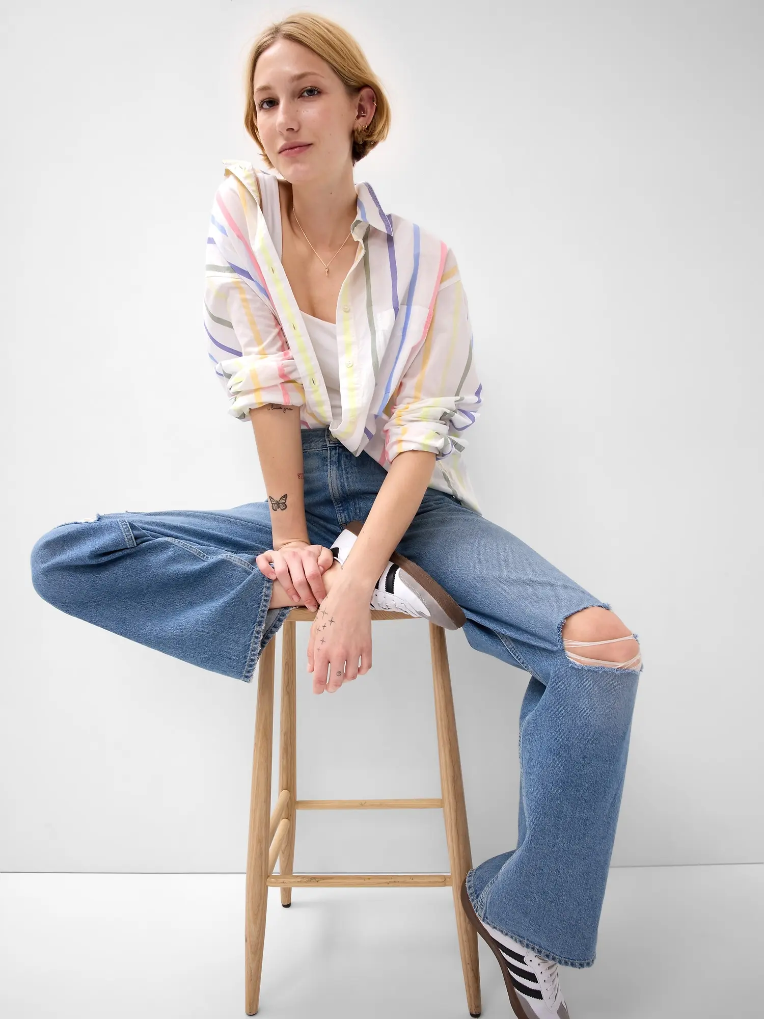 Dámská pruhovaná oversized košile GAP