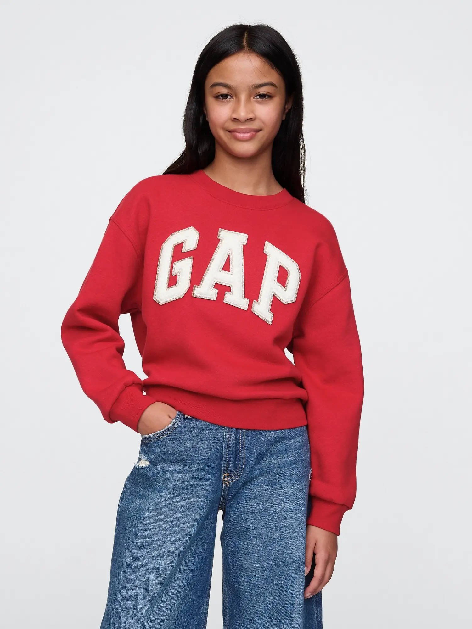 GAP Dětská oversize mikina s logem - Holky